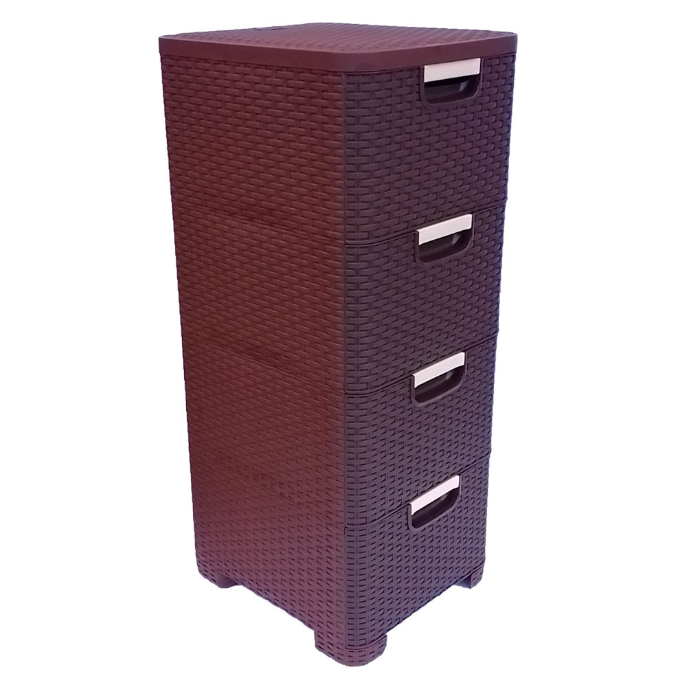 Комод пластиковий "BRILLIANT" 4 ящики 81х38х33 Efe plastics дуокоричневий Одеса - фото 2