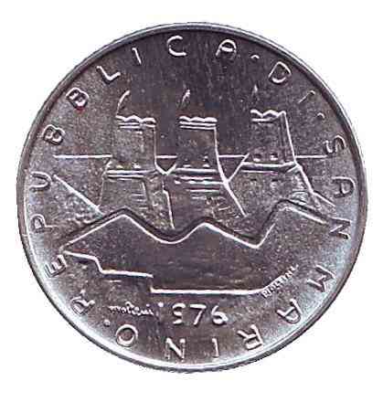 Монета 2 ліри. 1976 рік, Сан-Марино. UNC Полтава