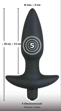 Анальна пробка - Black Velvet Vibrating Plug Medium Sex Aura Київ
