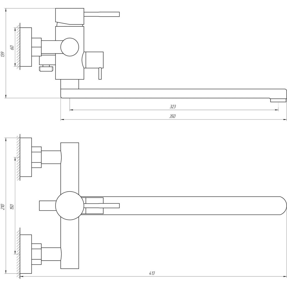 Змішувач для ванни Globus Lux WIEN SBT2-208 (000017541) Київ - фото 5