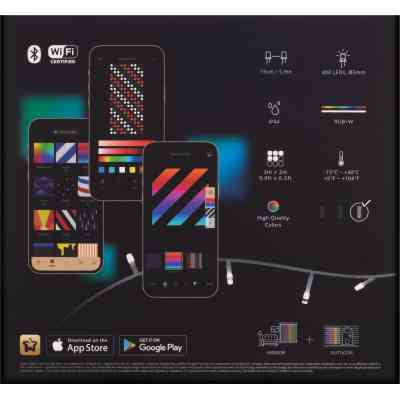 Гирлянда Twinkly Smart LED Curtain RGBW 400, Gen II, IP44, 1.45 х 2.1м, прозрачный (TWW400SPP-TEU) Винница