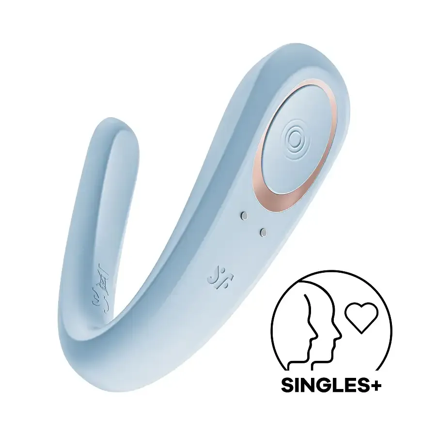 Вібратор для пар Satisfyer Double Classic Light Blue з одним моторчиком Львів - фото 1