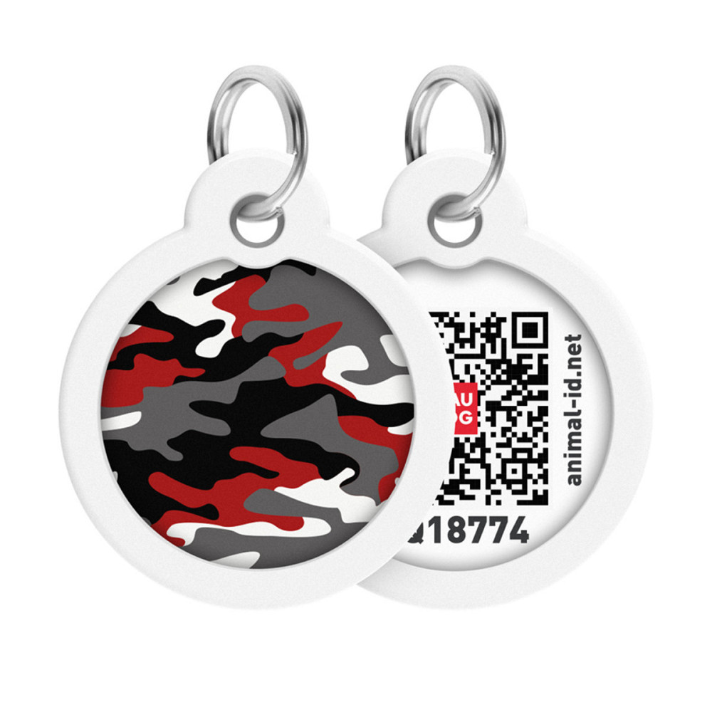 Адресник для собак и кошек металлический WAUDOG Smart ID с QR паспортом, рисунок 