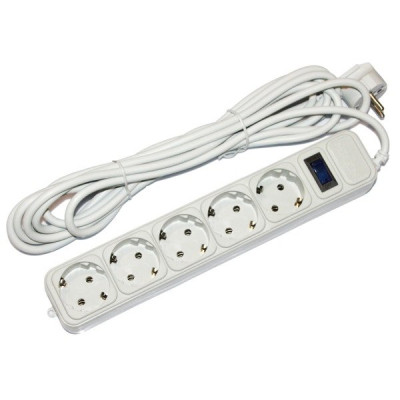 Сетевой фильтр питания Merlion 5 розеток, 4.5 м (G545) Винница - изображение 1
