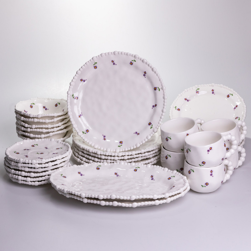 Столовий набір посуду тарілок і чашок 32 предмети на 6 персон Pearl порцеляновий YY78-4A SBR Київ - фото 8