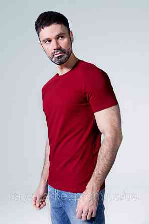 Футболка базовая Ray Premium Fit мужская бордовая (U0102-Burgundy) 3XL Київ
