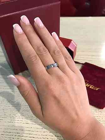 Cartier кільце LOVE тонке під срібло/Картьє кільце тонке в білому золоті Одеса