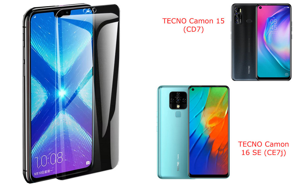 Защитное стекло NeoGlass для TECNO Camon 15 (CD7), 16 SE (CE7j) – ультрапрозрачное и устойчивое Киев - изображение 2