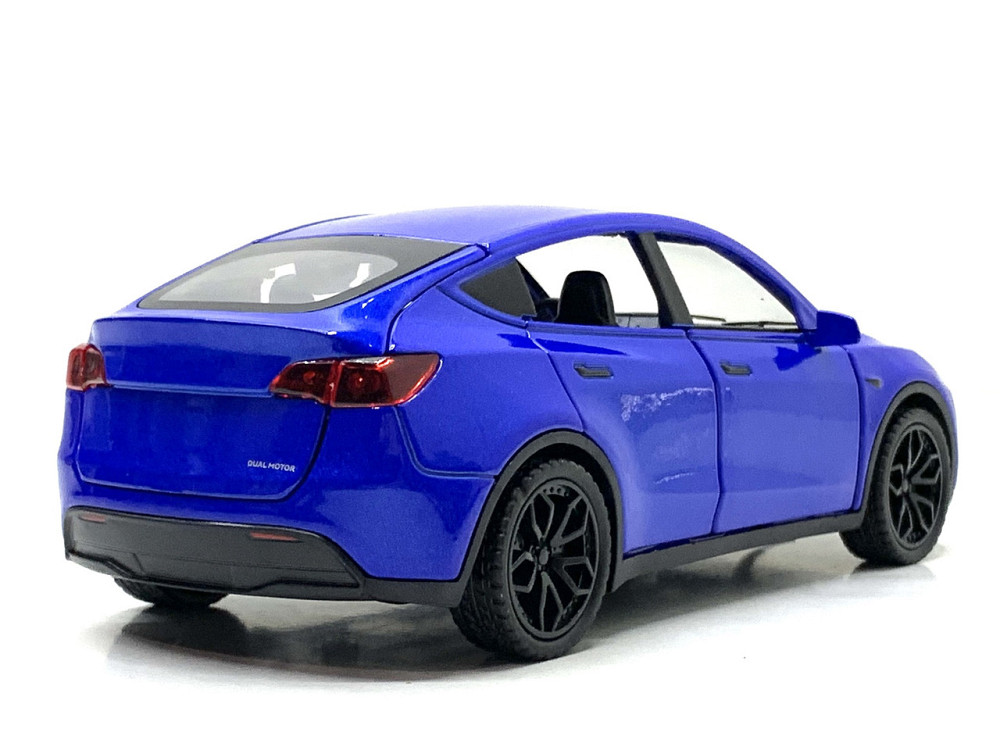 Машина Автосвіт Tesla Model Y інерційна відчиняються двері капот багажник 16см Синя (AP-1968) Чернігів - фото 8