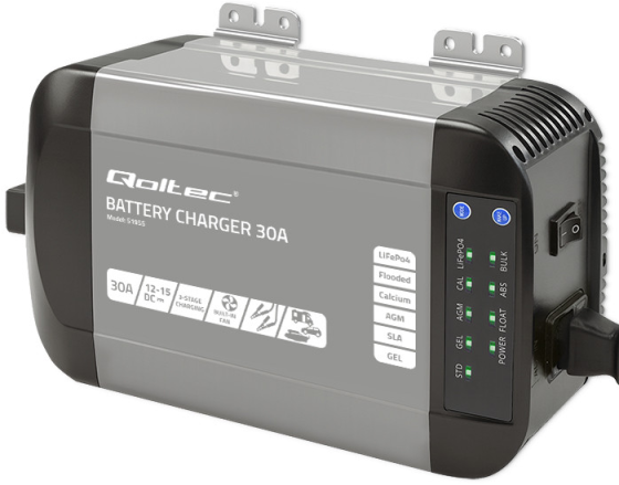 Зарядний пристрій для акумуляторів LiFePO4 AGM GEL SLA 30A 12V Qoltec (Польща) Київ
