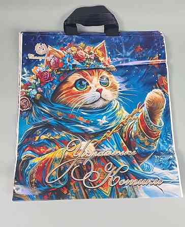 Пакет із петльовою ручкою 40*42 Н.Год "Українські котики" Ренпако (25 шт.) Харків
