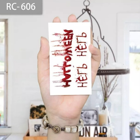 Тимчасове тату для Хелловіну одноразове 6 на 10 см червоний Київ - фото 1