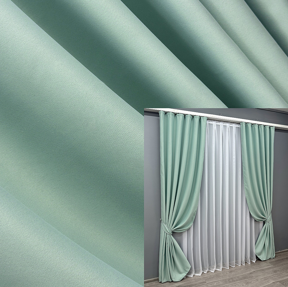 Комплект готових штор VR-Textil Bruno № 958ш Фісташковий 150х270 см 2 шт (30-757) Київ - фото 1