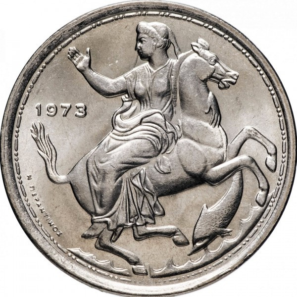 Греция 20 драхм, 1973 ΒΑΣΙΛΕΙΟΝ ΤΗΣ ΕΛΛΑΔΟΣ Полтава - изображение 1