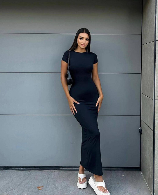 Женское стильное элегантное длинное платье из качественной вискозы Графит, 44/46 Одесса - изображение 4