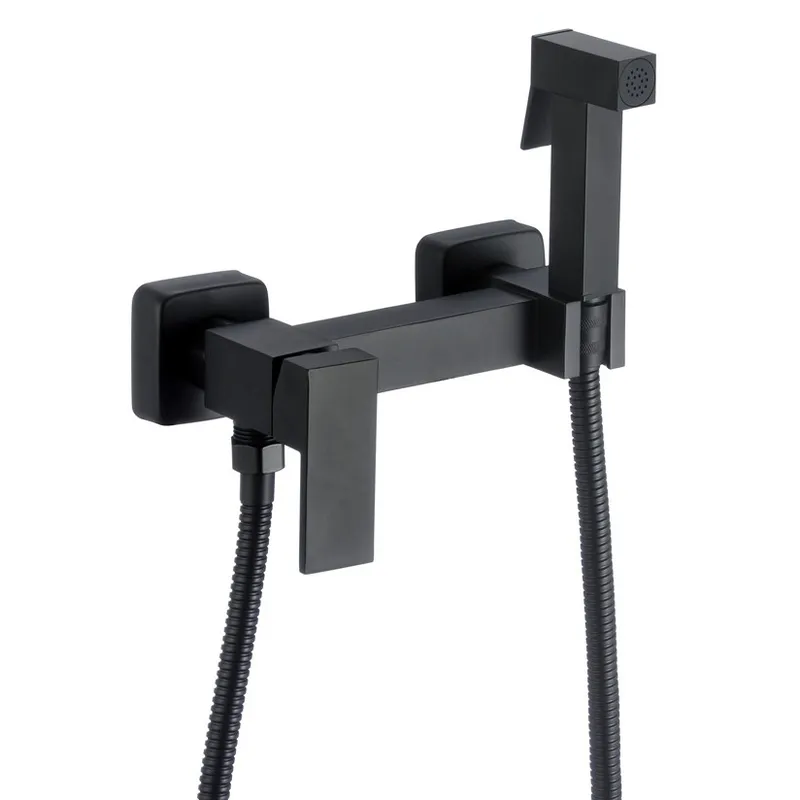 Черный смеситель для гигиенического душа Zerix FTK-222 с лейкой ZX5842 Харьков - изображение 1