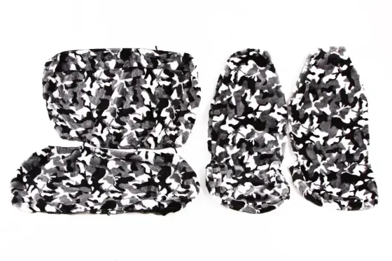 Чехли на сидушки хутрарі чорний/серий/білий Вінниця