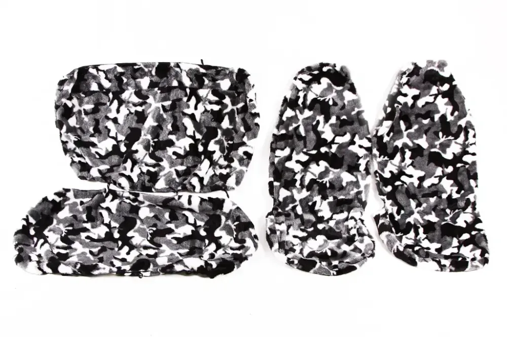 Чехли на сидушки хутрарі чорний/серий/білий Вінниця - фото 1