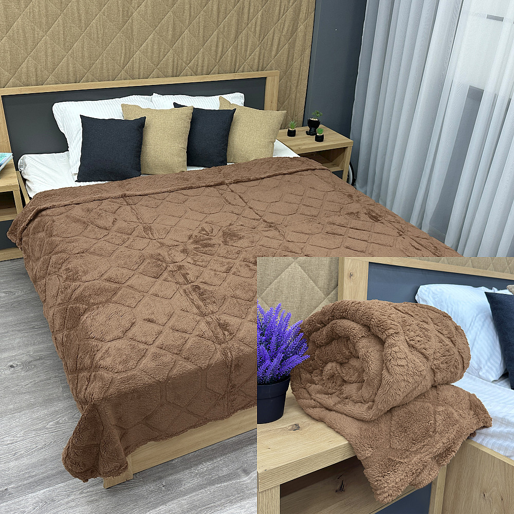 Плед-покривало Ромб 200х230 см (+-5см) Коричневий (87-258) Київ - фото 1