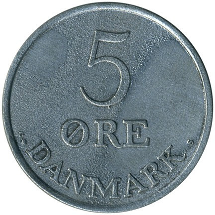 Монета 5 эре. 1950-1964 год, Дания. Полтава - изображение 1