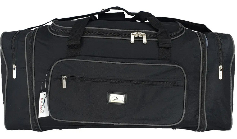 Сумка дорожная KAIMAN с расширением 60 (70) см черная S607001 Киев - изображение 1