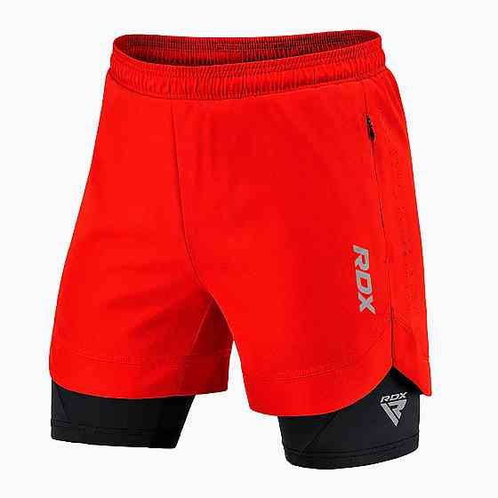 Компресійні шорти RDX MMA T16 2-в-1 RED/BLACK-M Кам'янське