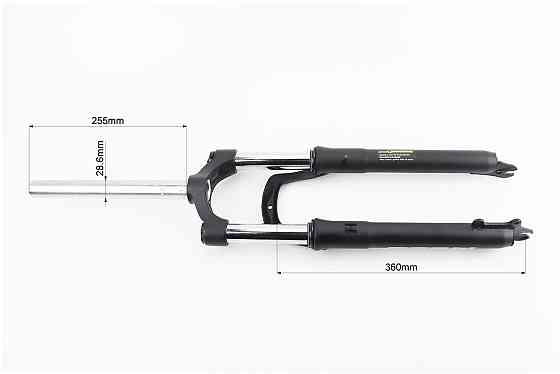 Вилка 26" амортизаційна, без різьби 1-1/8" (28,6мм), шток 255мм, з ходом 100мм, Disk-brake, пружинно-оливна, Lockout, чорна N780 Київ