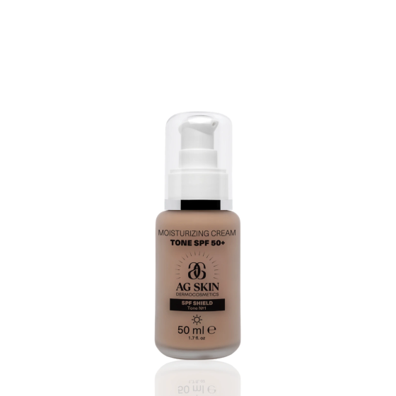 Зволожуючий крем з тоном СПФ 50+ Moisturising cream TONE №1 SPF 50+ AG Skin 50 мл Дніпро