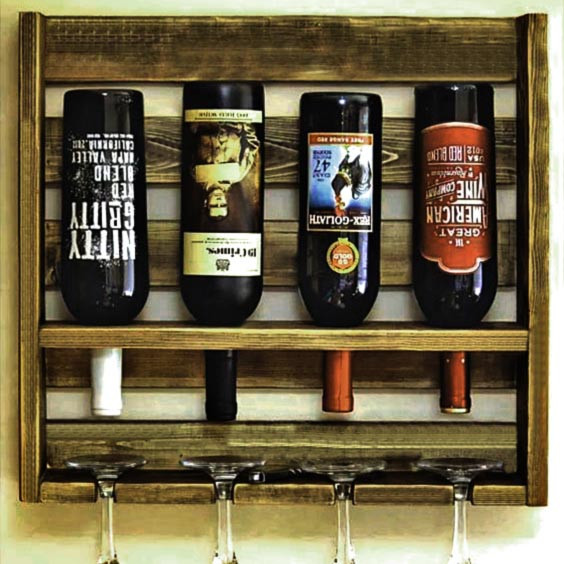 Настенная винная полка 