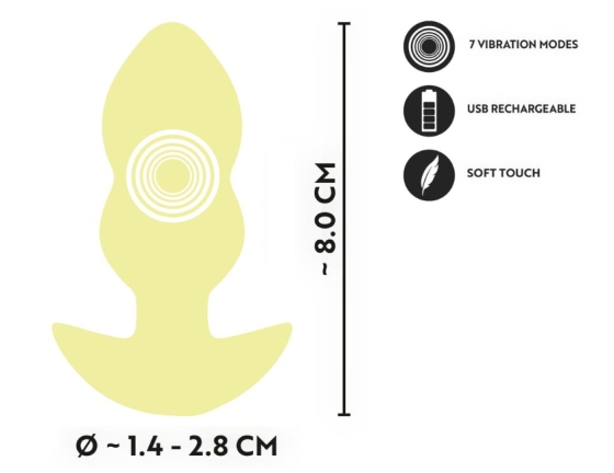 Анальна пробка з вібрацією Vibrating Mini Butt Plug Yellow Sex Aura Київ
