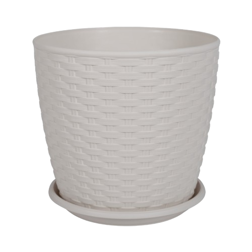 Вазон Ротанг з підставкою 12*11см біла троянда Алеана Житомир - изображение 1