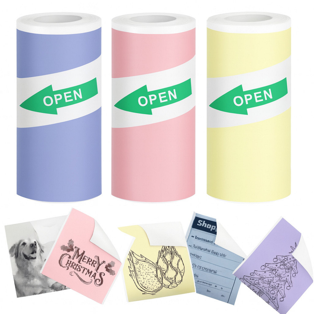 Самоклеючий термопапір для міні-принтера (57x25мм) 3 кольори SBR Київ - фото 1