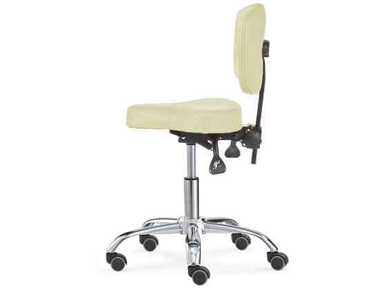 Стілець-сідло для майстра 7003, зі спинкою, бежевий Київ