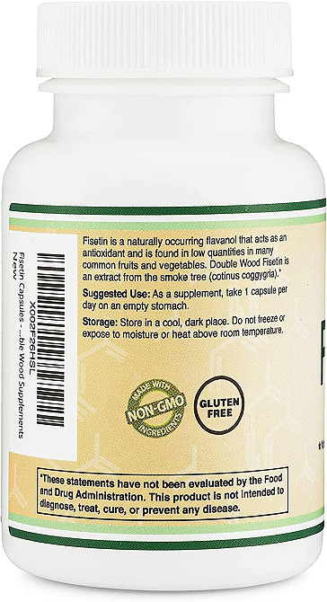 Физетин Double Wood Fisetin 100 mg, 60 capsules Луцк - изображение 3