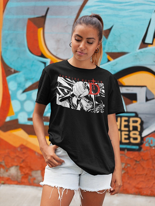 Футболка з аніме принтом Вампіре Хунтер Д Блоодлуст оверсайз (S/M/L) Чорний AnimeJ0341 Дніпро - фото 2