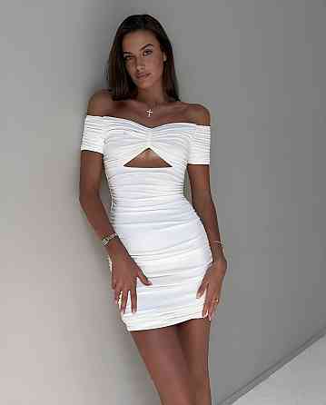 Облегающее женское мини платье с драпировкой микродайвинг Одесса