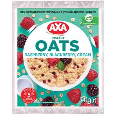 Пища быстрого приготовления АХА Каша Овсяная сливками, малиной и ежевикой 40 г (4820008126313) Винница