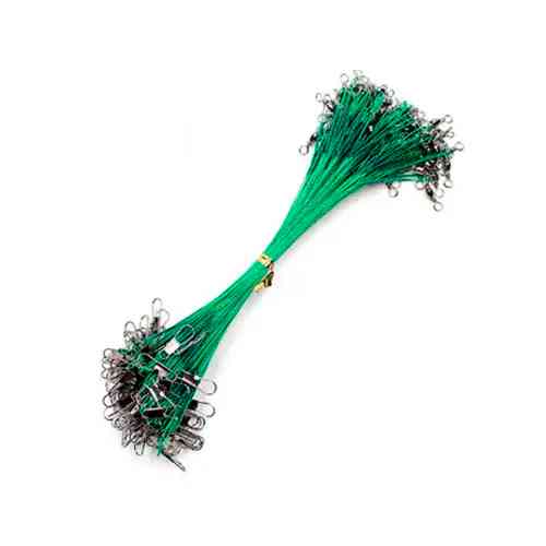 Повідок сталевий 25см 0.5мм, 20шт, з вертлюжком і застібкою Вінниця