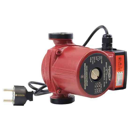 Насос циркуляційний 65Вт Hmax 4м Qmax 63 л/хв Ø 11⁄2" 130 мм + гайки Ø1" AQUATICA (774113) Київ
