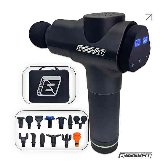 Перкусійний вібромасажер EasyFit UltraGun 13 насадок Коломия