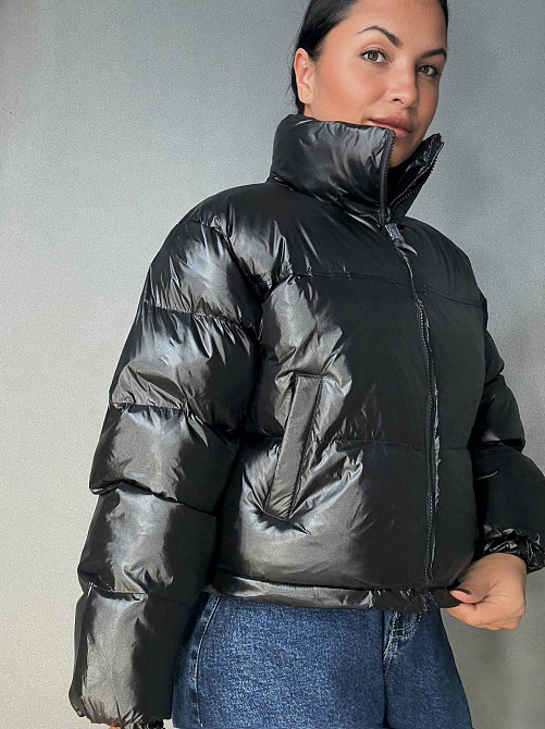 Куртка жіноча Lady Yep 10015 коротка глянцева пуффер чорна, чорний, 44 Київ - фото 6