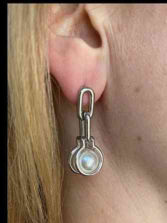 Tiffany Тиффани серьги с жемчугом, посеребрение, упакованы в мешочек Одесса