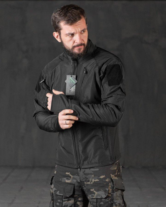 Весенняя тактическая куртка  carrier (аналог uf pro)  черная ВТ0546 Одесса - изображение 2