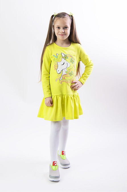 Платье для девочек, розовое, жёлтое, серый меланж Крохатушка одяг Киев - изображение 3
