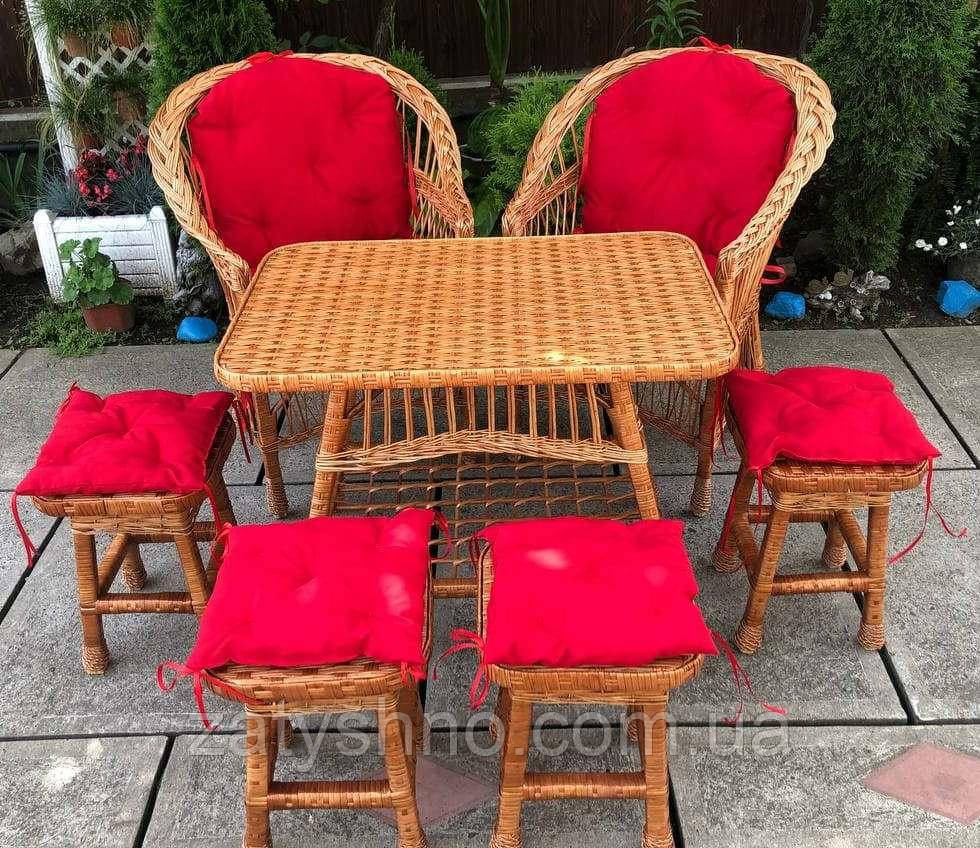 Мебель плетеная с красными накидками Киев - изображение 6