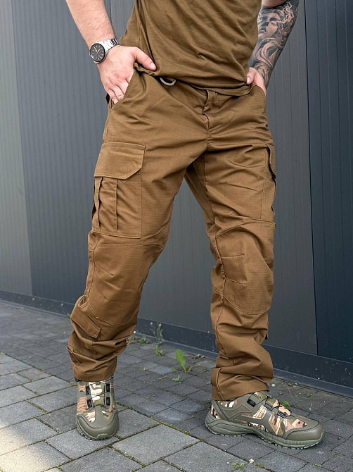 Літні чоловічі штани койот ріп-стоп, штурмові бойові тактичні штани для армії Львів - фото 7