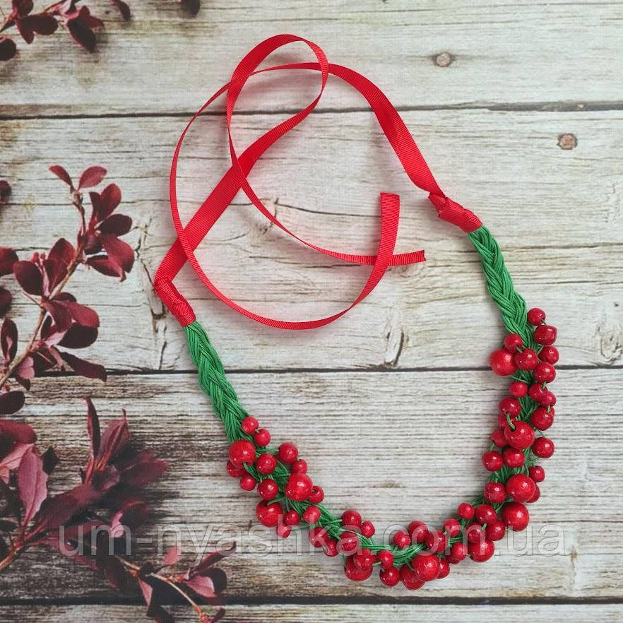 Намисто дерев'яне червоно-зелене кольє Кривий Ріг - фото 1