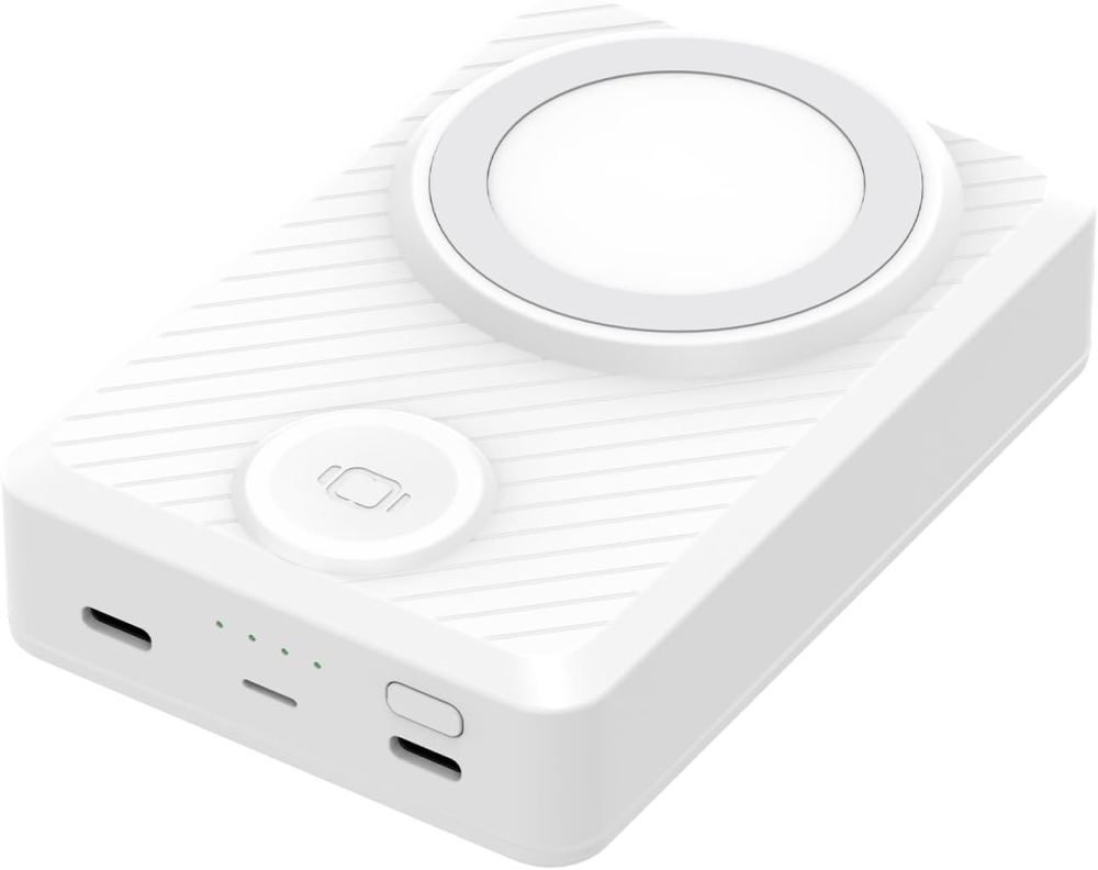 Повербанк LIMETA PB50 DW 15000 мАг MagSafe PD 36W з бездротовою зарядкою для iPhone та Apple Watch, Bluetooth, USB-C, білий Київ - фото 15