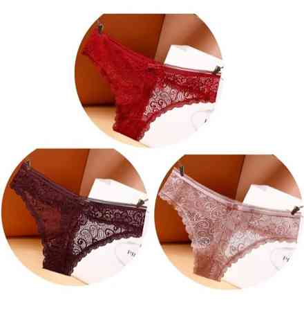 Женские трусы стринги 40-42 размер - в наборе 3шт. красные, бордовые, пудра Киев