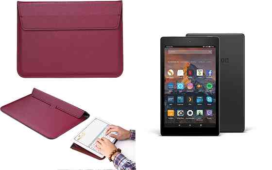 Чехол-конверт VitoCase для Amazon Fire HD 8 2017, с функцией подставки для планшета Бордовый Киев